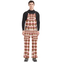 Retro 40s 50s Cupcake Pattern Men s Side Zip Front Pouch Ski And Snowboard Bib Pants	