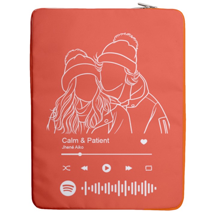 Personalized Hand Draw Line Art Style 17  Vertical Laptop Sleeve Case With Pocket
