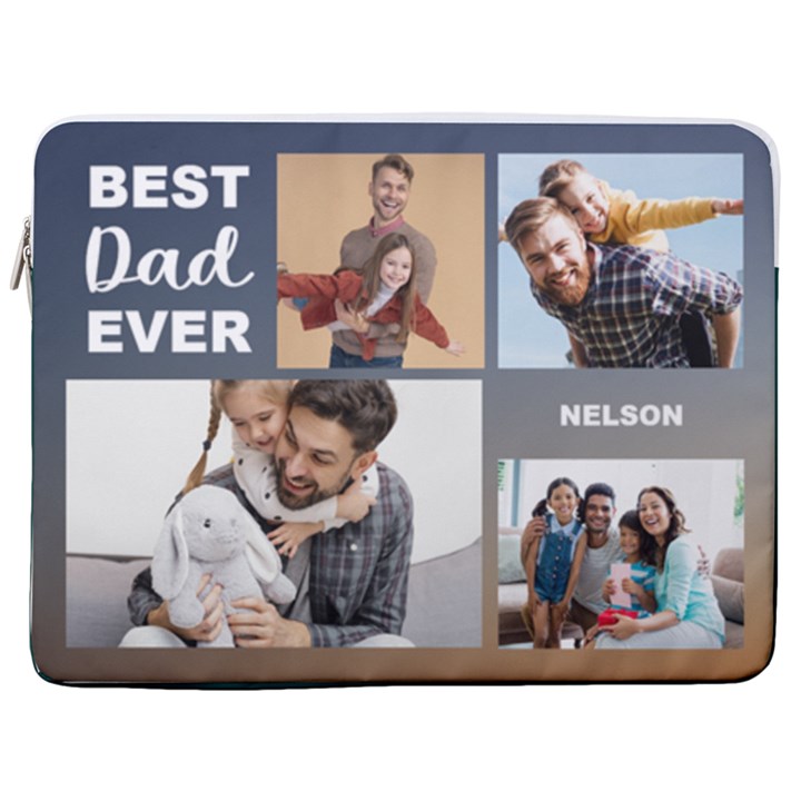 Personalized Photo Best Ever Name Laptop Sleeve Case with Pocket 17  Vertical Laptop Sleeve Case With Pocket