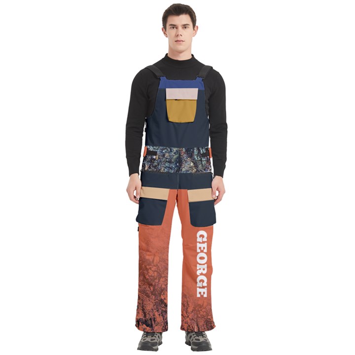 Custom Mix Color Any Text Name Men s Side Zip Front Pouch Ski And Snowboard Bib Pants	