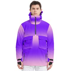 Cotton Candy Pink To Indigo Violet Bilinear Gradient Men s Pullover Zip Ski And Snowboard Waterproof Breathable Jacket