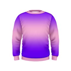 Indigo Violet To Cotton Candy Pink Bilinear Gradient Kids  Sweatshirt