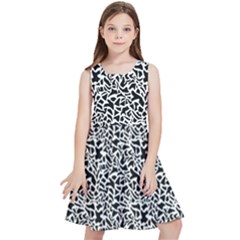 Black White Giraffe Pattern Kids  Skater Dress