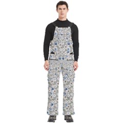 Grey Roses Men s Side Zip Front Pouch Ski And Snowboard Bib Pants	