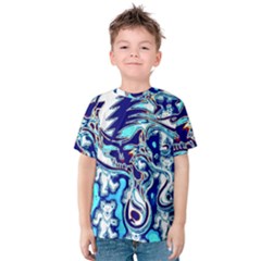 Trippy Dippy Bears Blue Dancing Greatful Dead Skull Steal Your Face Kids  Cotton T-shirt