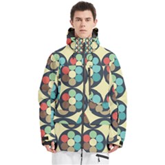 Circles Round Pattern Sphere Ball Men s Multi Pockets Zip Ski And Snowboard Waterproof Breathable Jacket