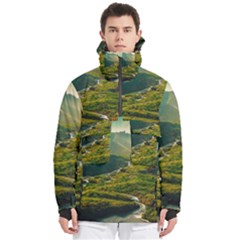 Mountains Trees Forest Men s Pullover Zip Ski And Snowboard Waterproof Breathable Jacket