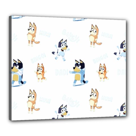 Bluey, Bluey Merch, Bluey Pattern, Bluey Bluey, Bingo, Bluey Design, Bluey Dog Canvas 24  X 20  (stretched)