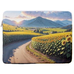 Sunflowers Flowers Nature 17  Vertical Laptop Sleeve Case With Pocket