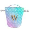 Custom Initial Name Mermaid Drawstring Bucket Bag View1