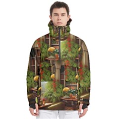 Room Interior Library Books Bookshelves Reading Literature Study Fiction Old Manor Book Nook Reading Men s Pullover Zip Ski And Snowboard Waterproof Breathable Jacket