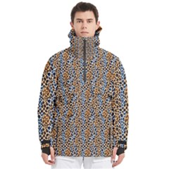 Blue Brown Leopard Men s Pullover Zip Ski And Snowboard Waterproof Breathable Jacket
