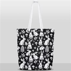 Easter Bunny Pattern Full Print Rope Handle Tote (small)