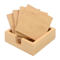 Chevron Pattern Design Texture Bamboo Coaster Set