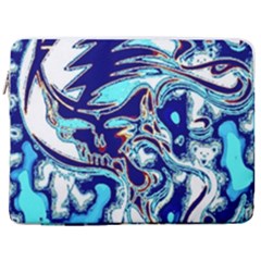 Trippy Dippy Bears Blue Dancing Greatful Dead Skull Steal Your Face 17  Vertical Laptop Sleeve Case With Pocket