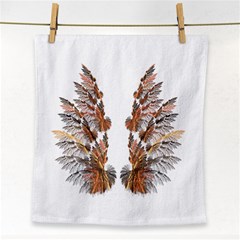 Brown Feather Wing Face Towel