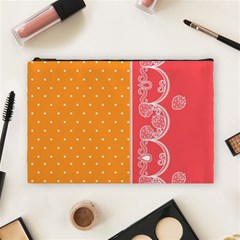 Lace Dots With Rose Gold Cosmetic Bag (large)