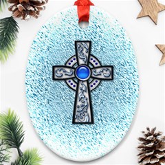 Cross Oval Ornament