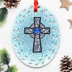 Cross Oval Filigree Ornament (two Sides)
