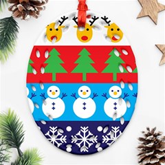 Winter Christmas Oval Filigree Ornament (two Sides)