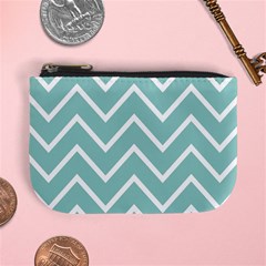 Blue And White Chevron Coin Change Purse