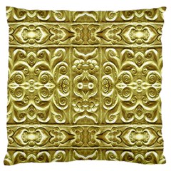 Gold Plated Ornament Large Cushion Case (single Sided) 