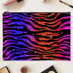 Rainbow Zebra  Cosmetic Bag (xxxl)