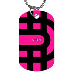 Hot Pink Black Vape  Dog Tag (one Sided)