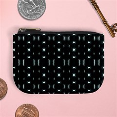 Futuristic Dark Hexagonal Grid Pattern Design Coin Change Purse