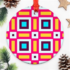 Cute Pretty Elegant Pattern Round Ornament (two Sides)