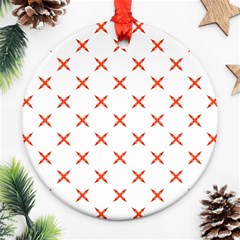 Cute Pretty Elegant Pattern Round Ornament (two Sides)
