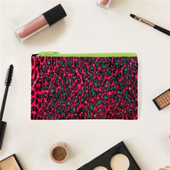 Florescent Pink Leopard Grunge  Cosmetic Bag (xs)