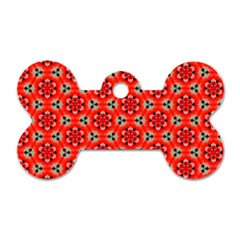 Lovely Orange Trendy Pattern  Dog Tag Bone (one Side)