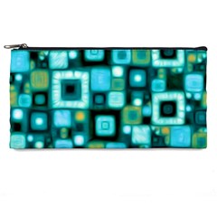 Teal Squares Pencil Cases