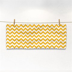 Sunny Yellow & White Zigzag Pattern Hand Towel