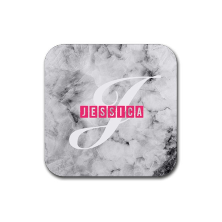 Marble black white Drink Coaster (Square)