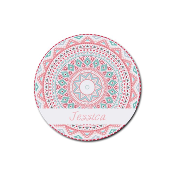 pattern tribal blue pink Drink Coaster (Round)