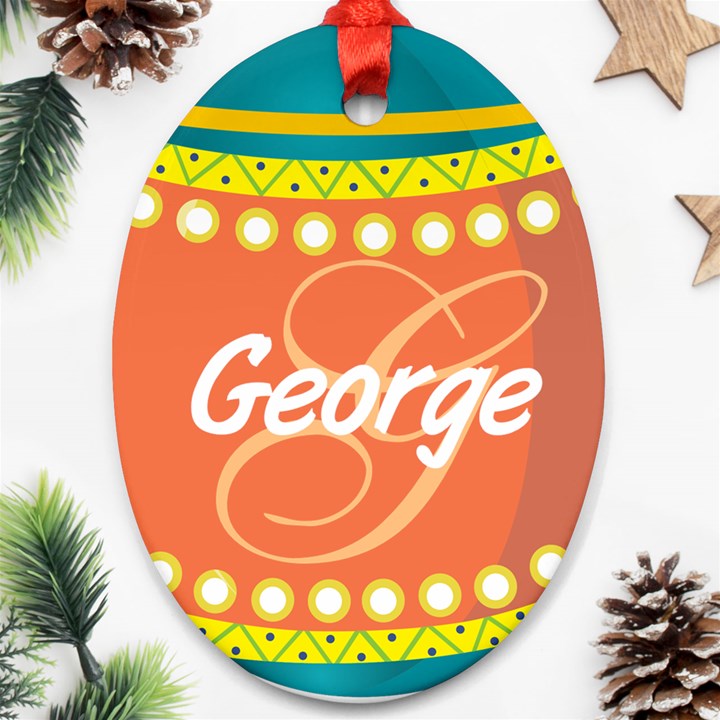 Easter Egg Hunter Oval Ornament