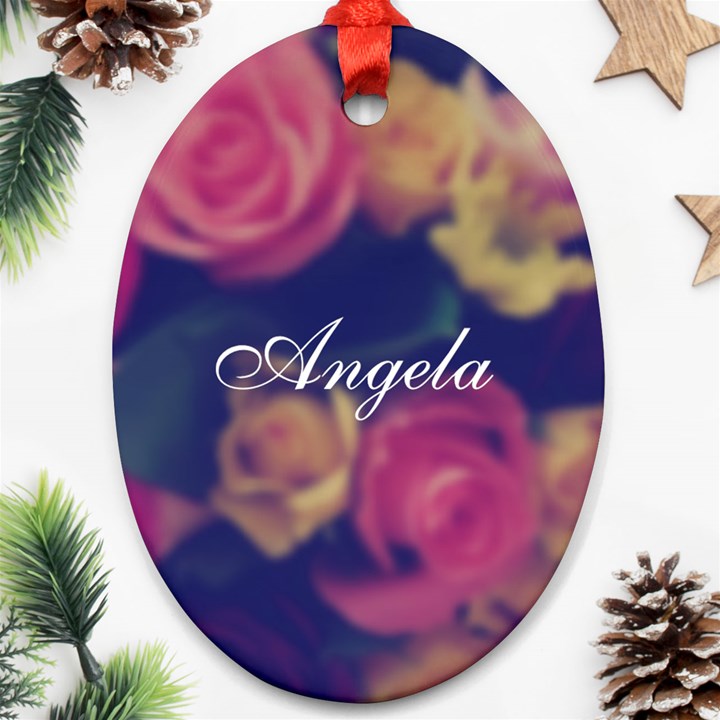 Vintage Monogram Flower Ornament (Oval)