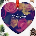 Vintage Monogram Flower Heart Ornament (Two Sides) Back
