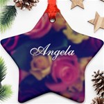 Vintage Monogram Flower Star Ornament (Two Sides) Back