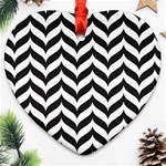 Pattern Black 1 Heart Ornament (Two Sides) Back