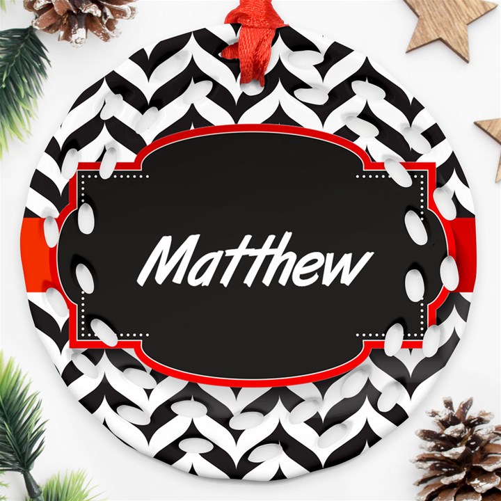 Pattern Black 1 Ornament (Round Filigree)