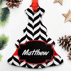 Pattern Black 1 Christmas Tree Ornament (two Sides)