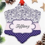 Pattern Purple 2 Snowflake Ornament (Two Sides) Back