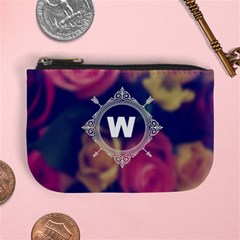 Vintage Monogram Flower  Coin Change Purse