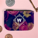 Vintage Monogram Flower  Coin Change Purse Front