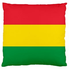 Rasta Colors Red Yellow Gld Green Stripes Pattern Ethiopia Large Flano Cushion Case (two Sides)