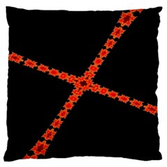 Red Fractal Cross Digital Computer Graphic Large Cushion Case (one Side)