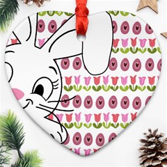 Easter Bunny  Heart Ornament (two Sides)